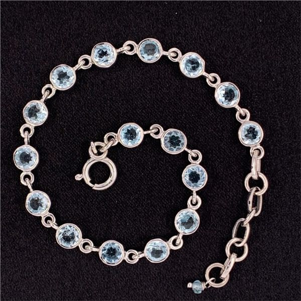 5MM Round Blue Topaz Bracelet Geralds Jewelry Oak Harbor, WA