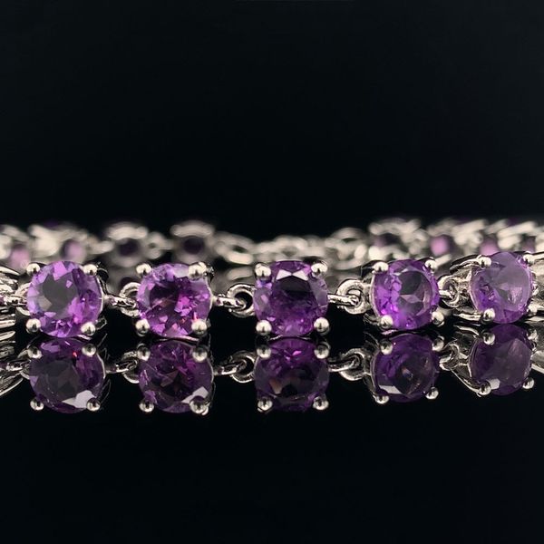 Amethyst And Sterling Silver Adjustable Bracelet Image 2 Geralds Jewelry Oak Harbor, WA