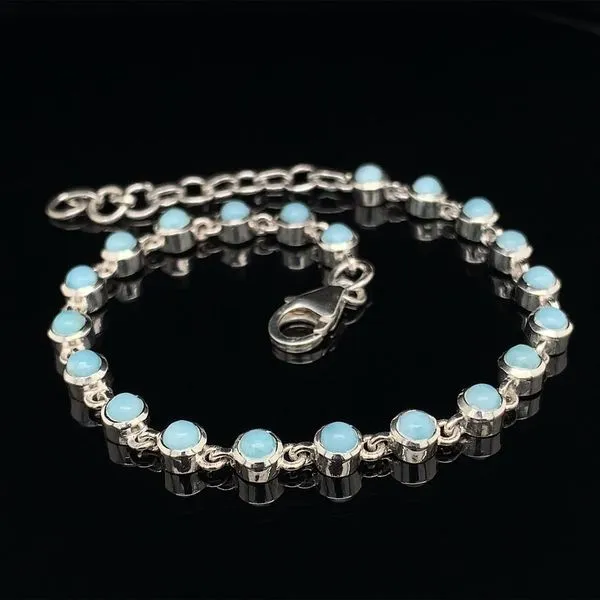 Larimar and Sterling Silver Link Bracelet Image 2 Geralds Jewelry Oak Harbor, WA
