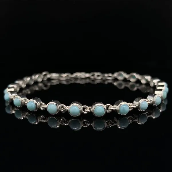Larimar and Sterling Silver Link Bracelet Geralds Jewelry Oak Harbor, WA