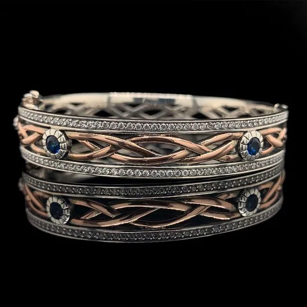 Keith Jack Celtic Brave Heart Bangle Bracelet With Blue Cubic Zirconia Geralds Jewelry Oak Harbor, WA