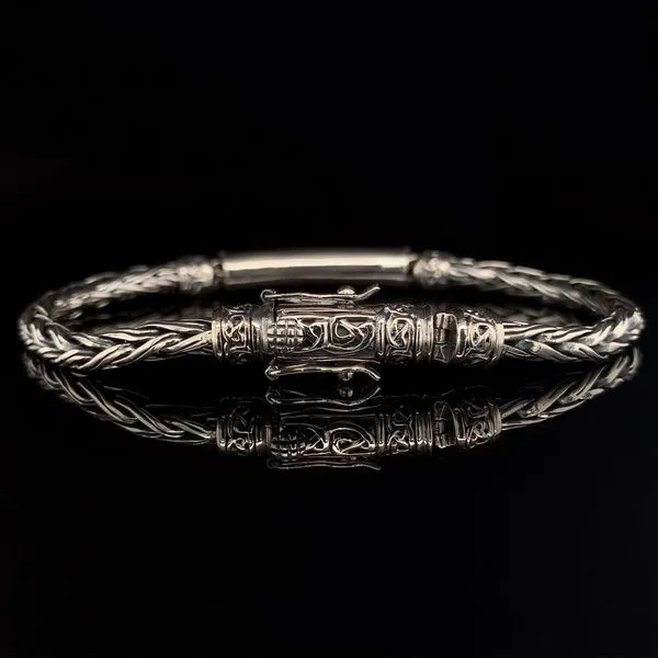 Keith Jack Celtic Sterling Silver And Bronze Wheat Link Hinged Bracelet Image 3 Geralds Jewelry Oak Harbor, WA