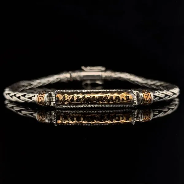 Keith Jack Celtic Sterling Silver And Bronze Wheat Link Hinged Bracelet Geralds Jewelry Oak Harbor, WA