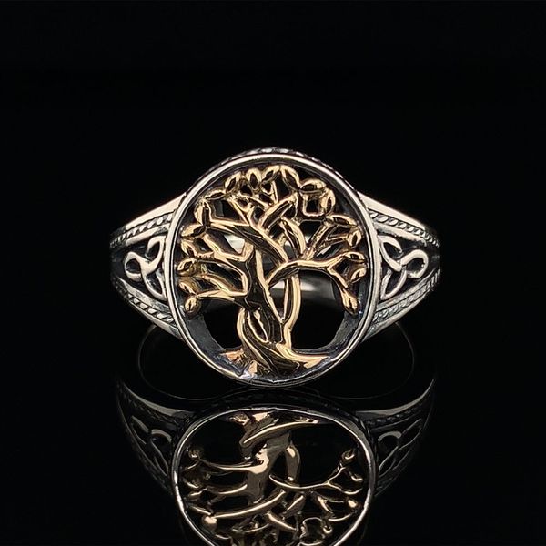 Keith Jack Celtic Tree Of Life Ring, Sterling Silver And 10K Yellow Gold Geralds Jewelry Oak Harbor, WA