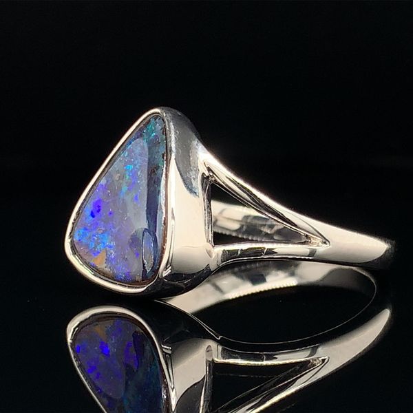 Concave Australian Boulder Opal Ring Image 2 Geralds Jewelry Oak Harbor, WA