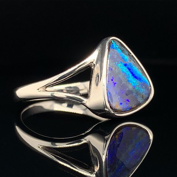 Concave Australian Boulder Opal Ring Image 3 Geralds Jewelry Oak Harbor, WA
