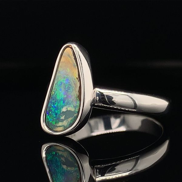 Bezel Set Australian Boulder Opal Ring Image 2 Geralds Jewelry Oak Harbor, WA