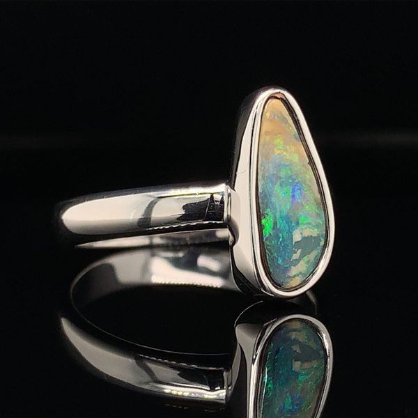 Bezel Set Australian Boulder Opal Ring Image 3 Geralds Jewelry Oak Harbor, WA