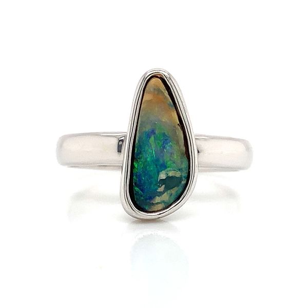 Bezel Set Australian Boulder Opal Ring Image 4 Geralds Jewelry Oak Harbor, WA