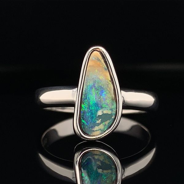 Bezel Set Australian Boulder Opal Ring Geralds Jewelry Oak Harbor, WA