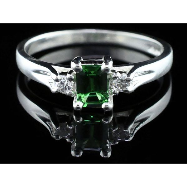 Tsavorite Garnet And Diamond Three Stone Ring Geralds Jewelry Oak Harbor, WA
