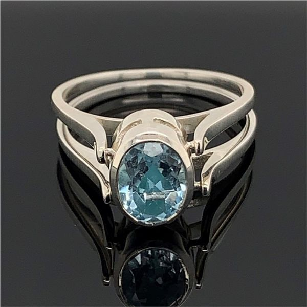 Larimar and Blue Topaz Reversible Ring Image 2 Geralds Jewelry Oak Harbor, WA