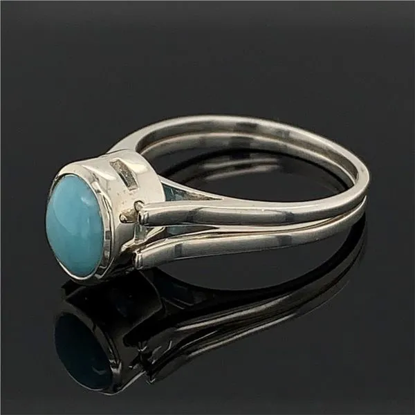 Larimar and Blue Topaz Reversible Ring Image 3 Geralds Jewelry Oak Harbor, WA