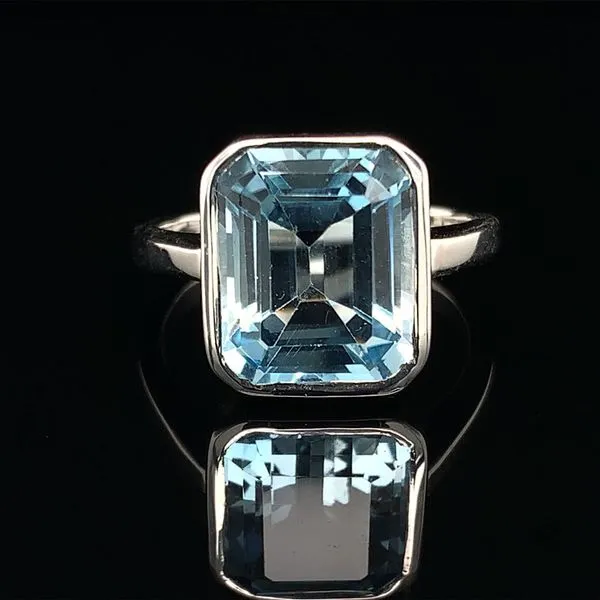 Emerald Cut Sky Blue Topaz and Sterling Silver Ring Geralds Jewelry Oak Harbor, WA