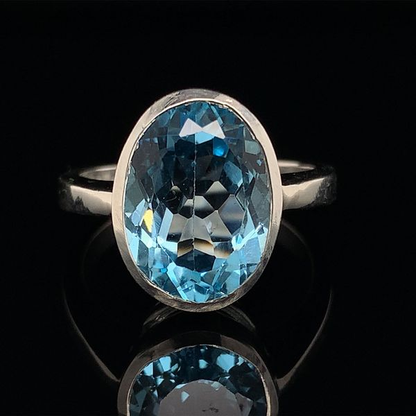 Oval Cut Swiss Blue Topaz and Sterling Silver Ring Geralds Jewelry Oak Harbor, WA