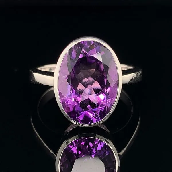 Oval Cut Amethyst and Sterling Silver Ring Geralds Jewelry Oak Harbor, WA