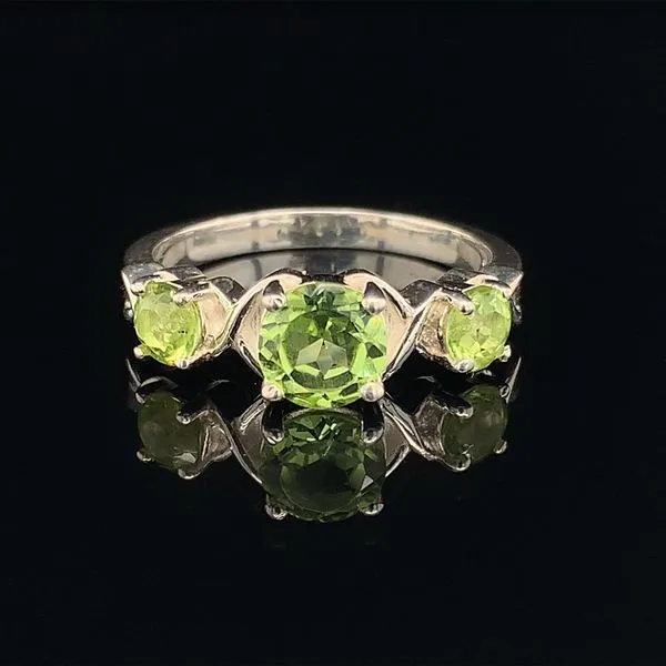 Peridot Three Stone and Sterling Silver Ring Geralds Jewelry Oak Harbor, WA