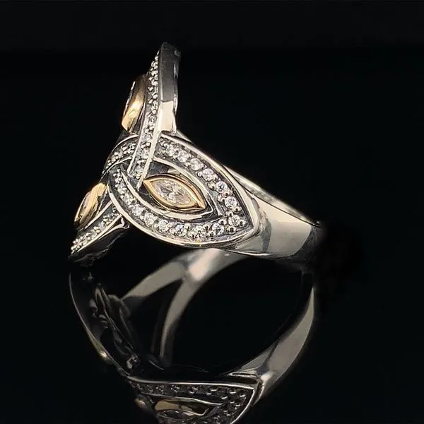 Keith Jack Celtic Small Trinity Ring With Cz's Image 3 Geralds Jewelry Oak Harbor, WA