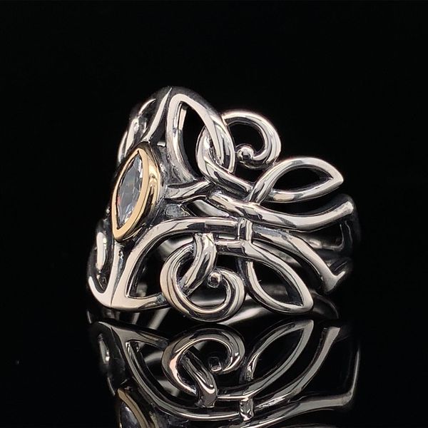 Keith Jack Celtic Guardian Angel Ring With White CZ Image 2 Geralds Jewelry Oak Harbor, WA