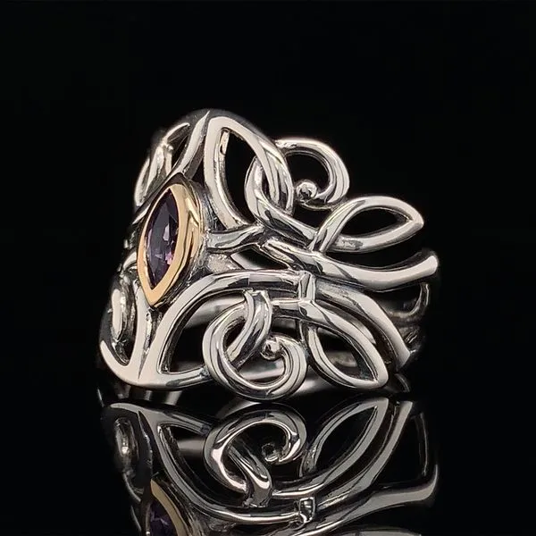 Keith Jack Celtic Angel Ring With Amethyst Image 2 Geralds Jewelry Oak Harbor, WA