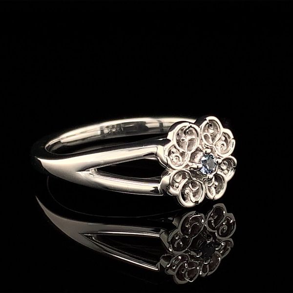 Filigree Flower Yogo Sapphire Ring Image 3 Geralds Jewelry Oak Harbor, WA