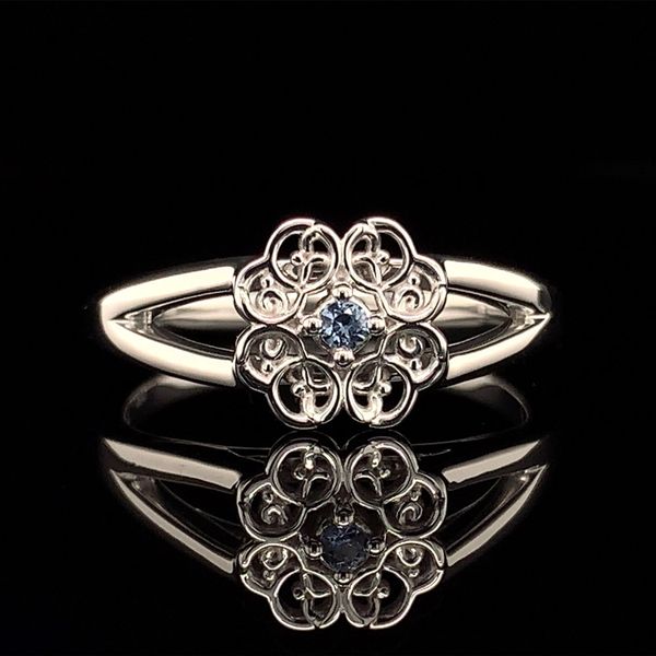Filigree Flower Yogo Sapphire Ring Geralds Jewelry Oak Harbor, WA