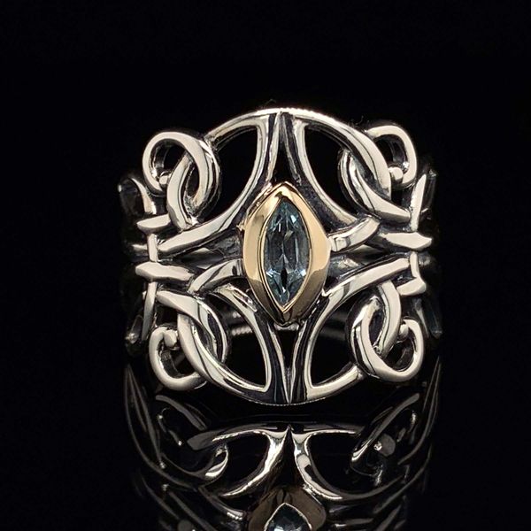 Keith Jack Celtic Angel Ring With Blue Topaz Geralds Jewelry Oak Harbor, WA