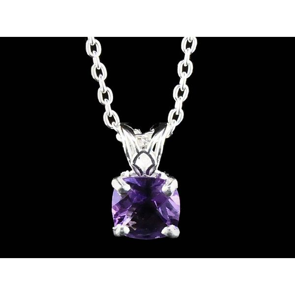 Silver Cushion Cut Amethyst Pendant Geralds Jewelry Oak Harbor, WA