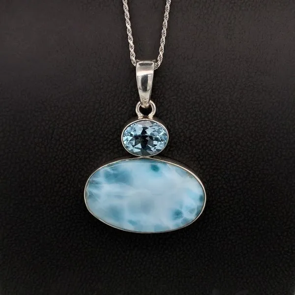 Larimar and Blue Topaz Pendant Geralds Jewelry Oak Harbor, WA