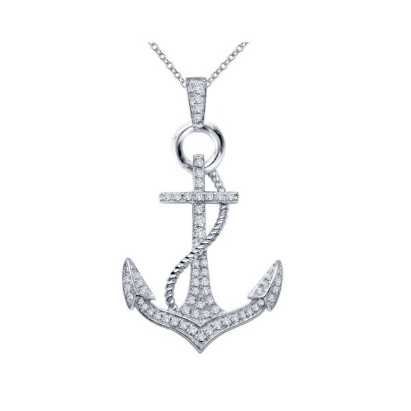 Lafonn Anchor Pendant Necklace Geralds Jewelry Oak Harbor, WA