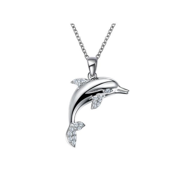 Lafonn Leaping Dolphin Necklace Geralds Jewelry Oak Harbor, WA