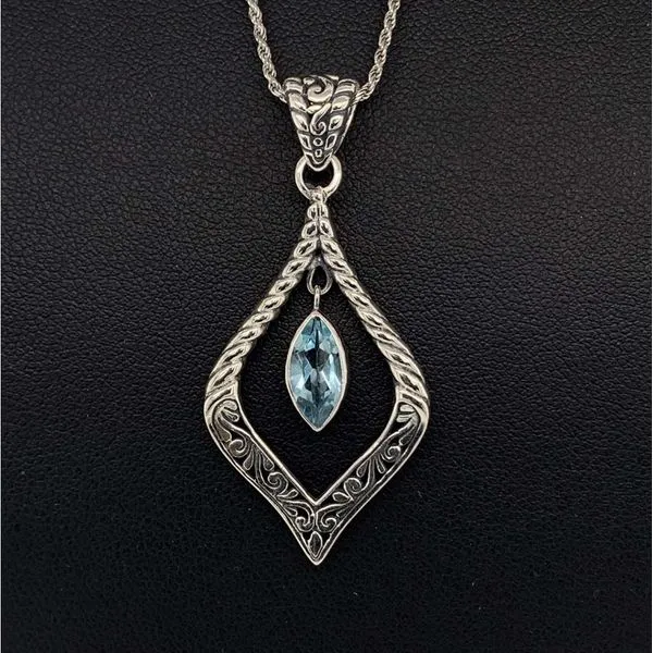 Blue Topaz and Sterling Silver Pendant Geralds Jewelry Oak Harbor, WA
