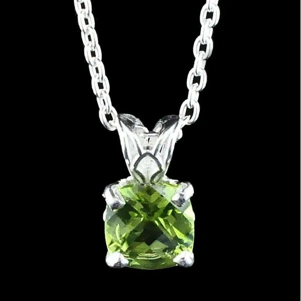 Silver Cushion Cut Peridot Pendant Geralds Jewelry Oak Harbor, WA