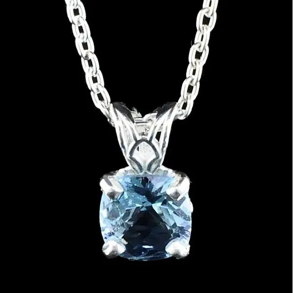Silver Cushion Cut London Blue Topaz Pendant Geralds Jewelry Oak Harbor, WA