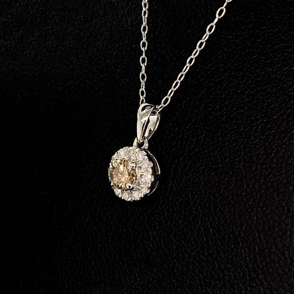 Sterling Silver And Diamond Halo Style Pendant Image 2 Geralds Jewelry Oak Harbor, WA
