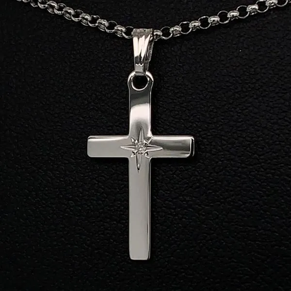 Sterling Silver Cross Pendant With Diamond Geralds Jewelry Oak Harbor, WA