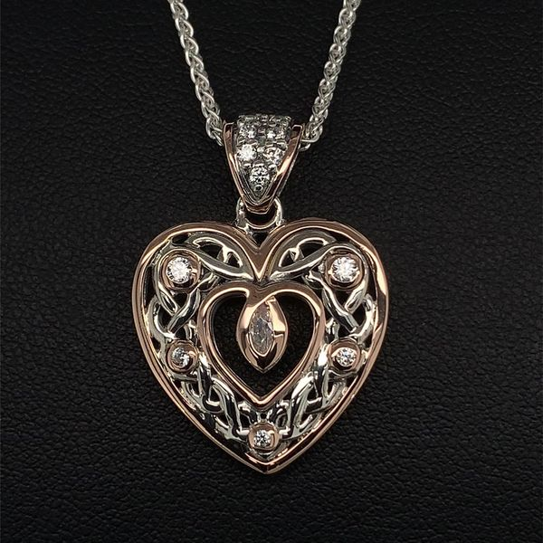 Keith Jack Celtic Open Heart Pendant With White Cubic Zirconia Geralds Jewelry Oak Harbor, WA