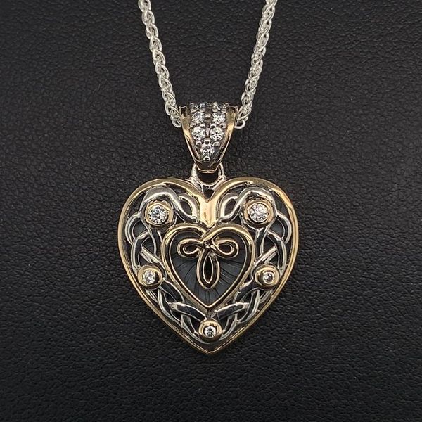 Keith Jack Celtic Small Heart Pendant With White Cubic Zirconia Geralds Jewelry Oak Harbor, WA