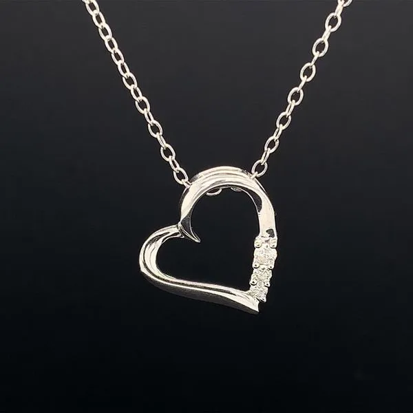 Sterling Silver And Diamond Heart Necklace Geralds Jewelry Oak Harbor, WA