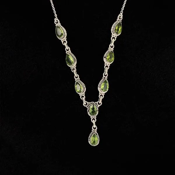 Pear Shaped Peridot and Sterling Silver Necklace Geralds Jewelry Oak Harbor, WA