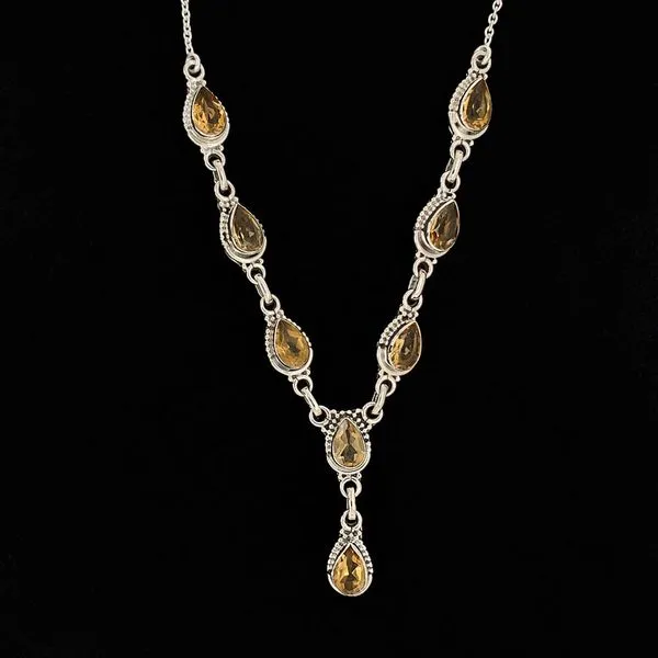 Pear Shaped Citrine and Sterling Silver Necklace Geralds Jewelry Oak Harbor, WA