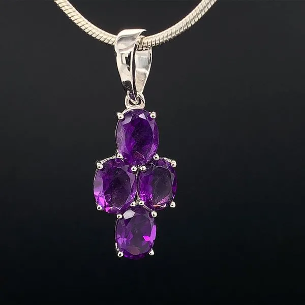 Four Amethyst Sterling Silver Pendant Geralds Jewelry Oak Harbor, WA