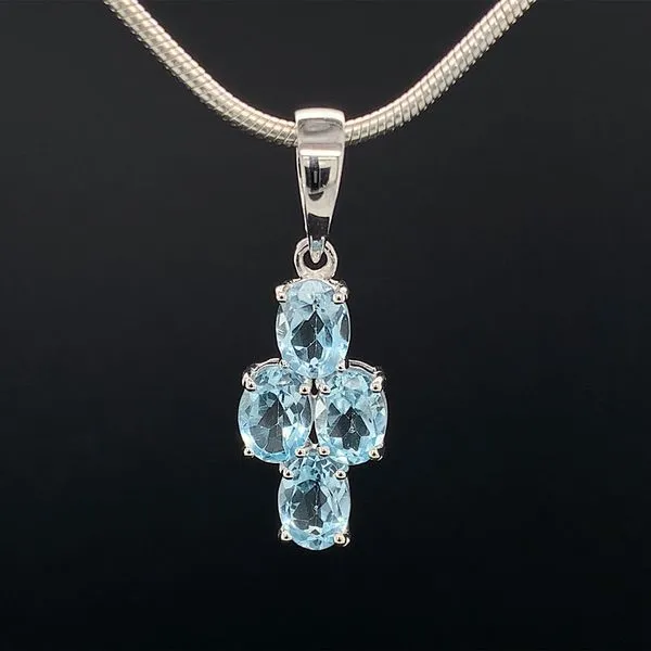 Four Sky Blue Topaz Sterling Silver Pendant Geralds Jewelry Oak Harbor, WA