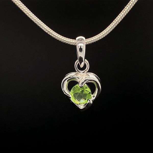 Peridot and Sterling Silver Heart Pendant Geralds Jewelry Oak Harbor, WA