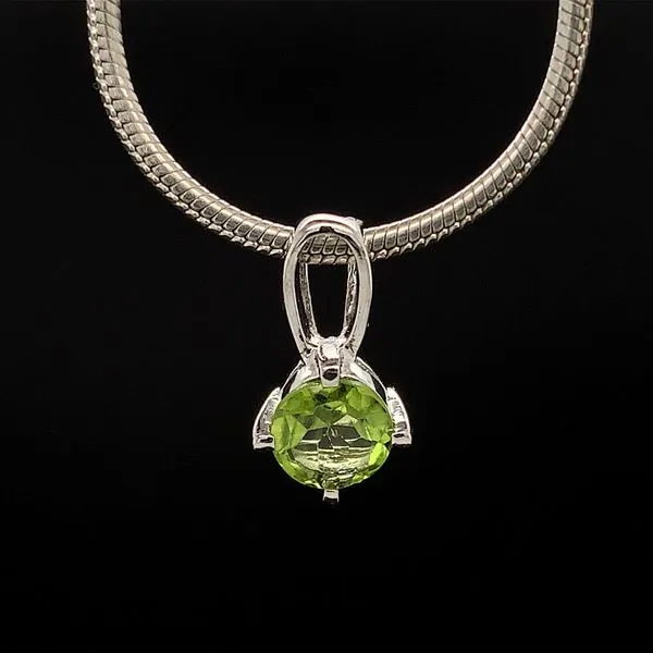 Solitaire Peridot and Sterling Silver Slide Pendant Geralds Jewelry Oak Harbor, WA