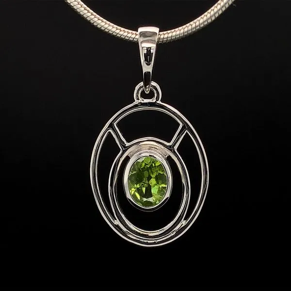 Oval Cut Peridot and Sterling Silver Pendant Geralds Jewelry Oak Harbor, WA