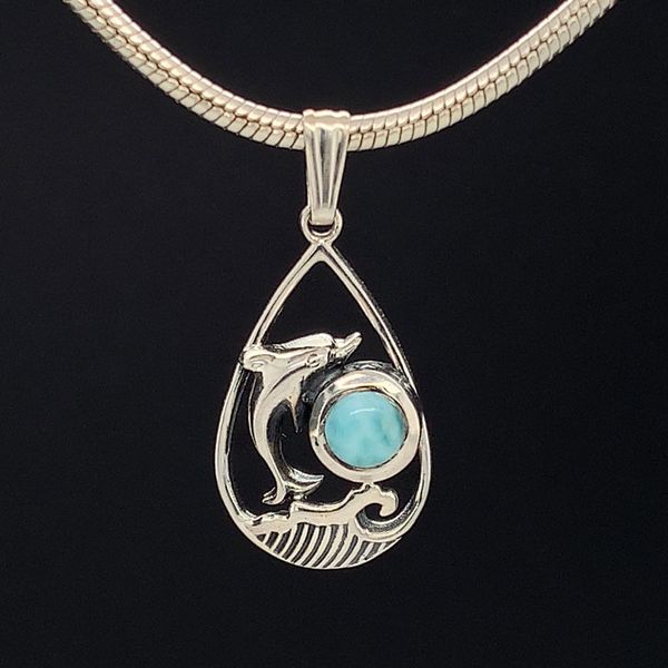 Larimar and Dolphin Pendant Geralds Jewelry Oak Harbor, WA