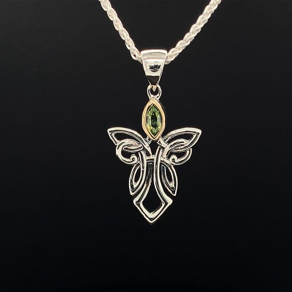 Keith Jack Celtic Small Angel Necklace, Peridot Geralds Jewelry Oak Harbor, WA