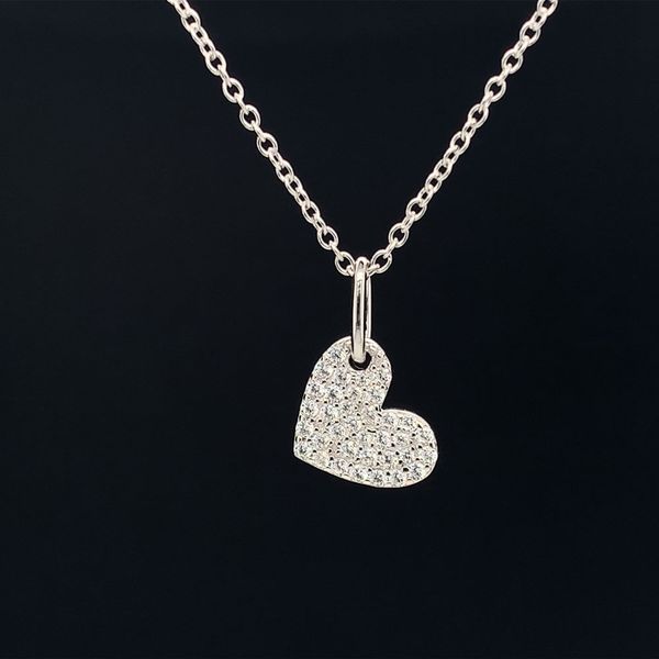 Lafonn Heart Charm Pendant Necklace Geralds Jewelry Oak Harbor, WA