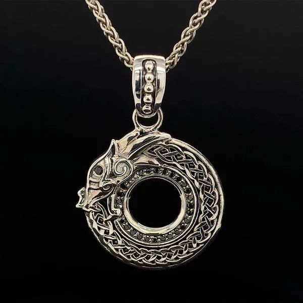 Keith Jack Celtic Sterling Silver Small Dragon Necklace Geralds Jewelry Oak Harbor, WA